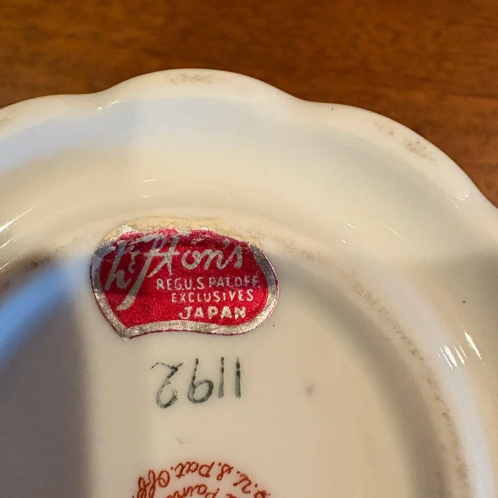 Lefton China Hobnail Milk Glass Hand Painted Rose Trinket Jewelry Box 1192